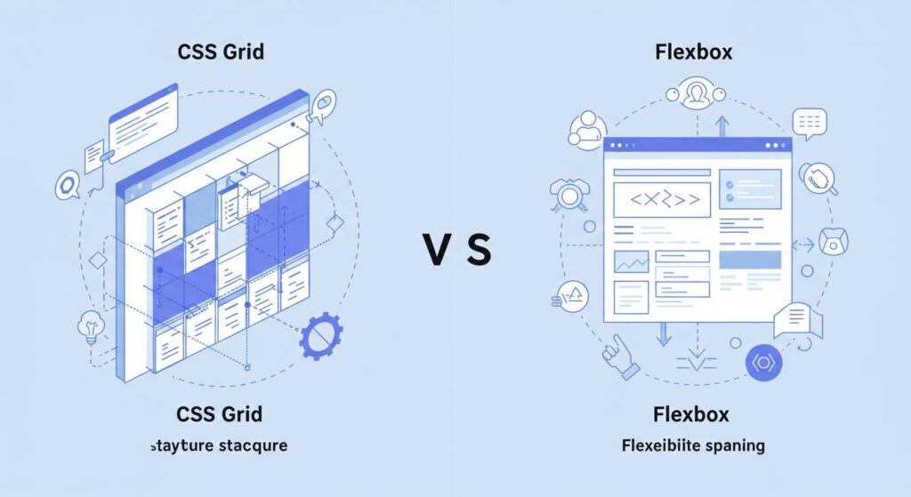 CSS Grid vs Flexbox：モダンWebレイアウトの比較ガイド