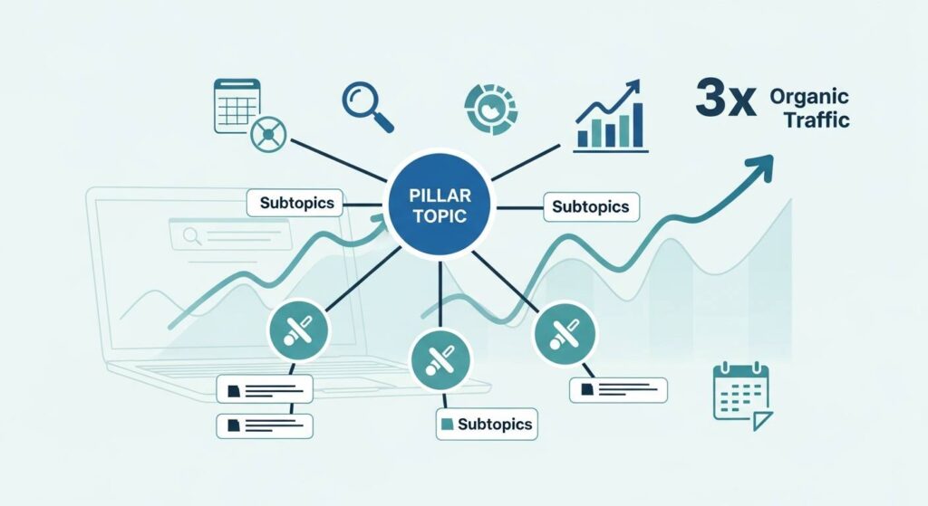 トピッククラスター構築で有機流入を3倍にした実証済み戦略とその全手順