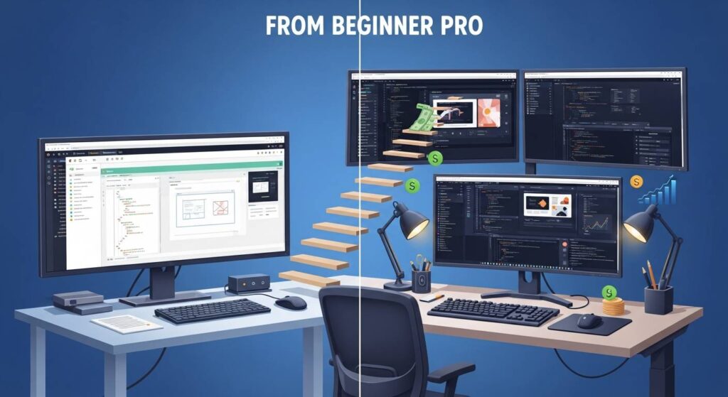 初心者からプロへ！Webページ制作で収入を得るためのステップアップガイド